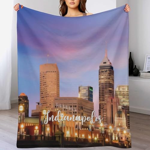 Couverture de lit cadeau de mariage originale motif ville Indianapolis - 7