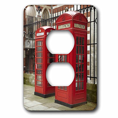 Plaque double prise cabines téléphoniques Londres 3dRose lsp_82770_6 - 3