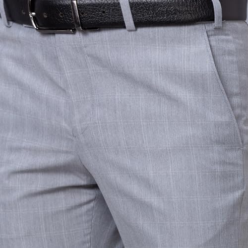 Image of Park Avenue Smart Fit Polyester Blend Checks Pattern Flat Front Formal Trouser