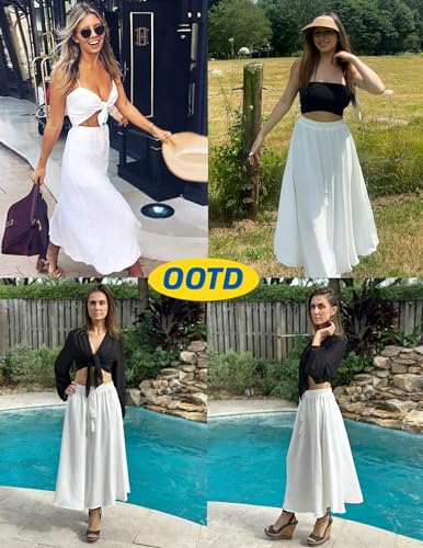 Jupe blanche XXL en tulle fin opaque taille élastique finie la sensation d'oppression