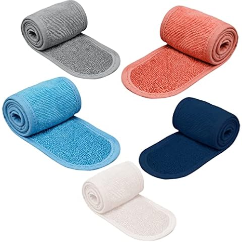 FAB-ON UK Spa Facial Headband Make Up Hair Wrap Terry Cloth Hair Band Super Absorption Adjustable Towel for Face Mask Hairs Strap Washing, After Shower, Gym, Yoga Pack of 1,2,3,4 Cover