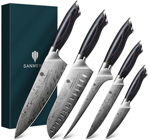 SANMEIHO 5PCS Powder Steel Knife Set