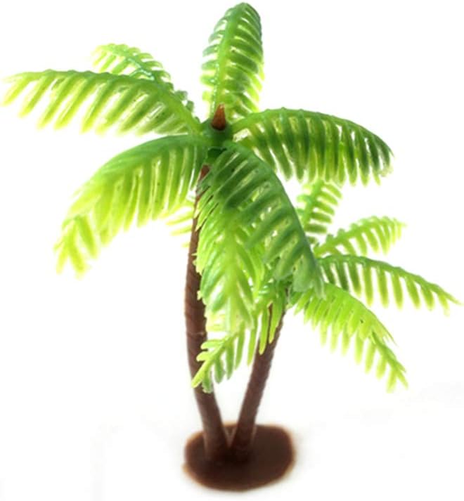 Homoyoyo Realistic Plastic Mini Coconut Palm Tree Fake Decor for Landscape Bonsai