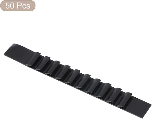 Miniatura 3 de uxcell 50 tiras adhesivas de silicona antideslizantes para colgar ropa para perchas de madera y plástico, color negro (3.54 x 0.39 pulgadas)