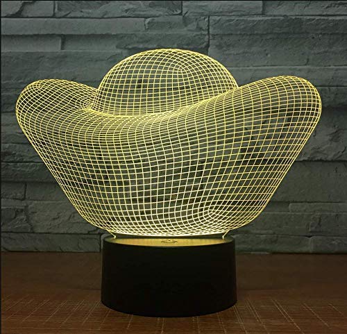3D Illusion Light Gold Lingotto Denaro 3D Lampada a LED 7 colori Luci notturne a led Touch USB Lampada da tavolo Lampe Luce notturna per relazioni d'affari Nave regalo