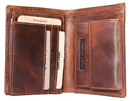 Men's Brown Glazed Durable Genuine Leather Wallet Bullburry with RFID (Data Protection)2