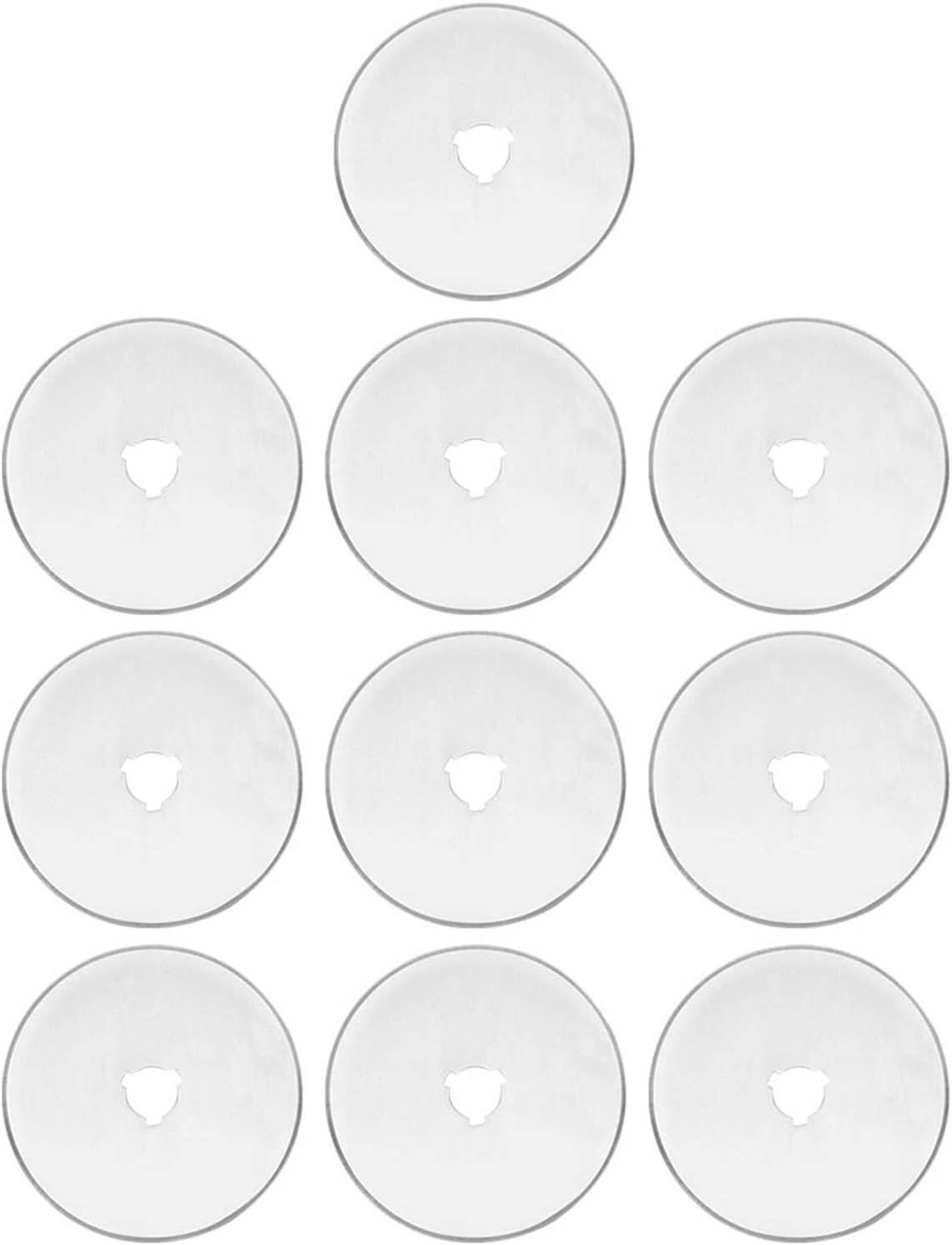 10-Pack 60mm Rotary Cutter Replacement Blades, Silver-Coated Steel Fabric Sewing Leather Paper Cutting Utility Knife - Coated 10 Count
