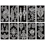 henna schablonen ausdrucken 【Position einfügen】 Sie können die Schablone auf Schulter, Taille, Rücken, Bein, Arm, Brust, Hand, Hals usw. kleben. Nur auf trockener, sauberer Haut anwenden.