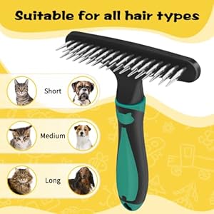   Carpet-Restoration-Carpet-Rake-Carpet-Groomer-Rake-Shag-Rug-Rake-Hair-Cleaner-Suitable-for-Rug-and-Carpet-Undercoat-Rake-Comb-Slicone-Handle-Deshedding-Brush-for-Dogs-Green