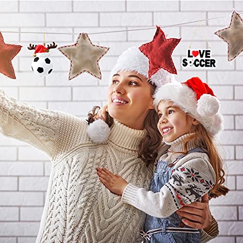 2 Pieces Christmas Soccer Ornaments I Love Soccer Hanging Christmas Ornament Soccer Snowman Christmas Tree Ornament Reindeer Soccer Hanging Xmas Tree Decor For Xmas Holiday Party Tree Decoration #TOP3