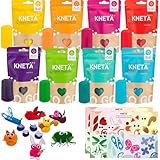 KNETÄ Knete ab 1 Jahr I Party Set I 8x 100g vegane Kinderknete inkl. 2x Bastelkarte Tiermotive I Playdough I Kindergeburtstag