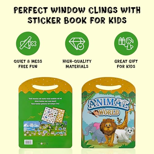 Pegatinas de gel para ventanas reutilizables y extraíbles de granja 6