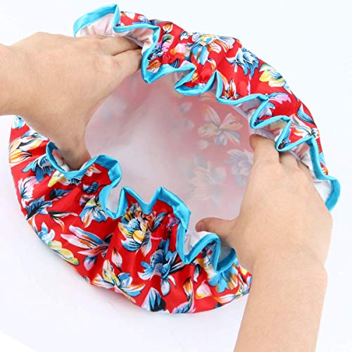 Douchekap, waterdichte baddoppen, dubbele lagen douchecaps voor dames en kinderen, bescherming lang haar, 4 stukken - Image 8