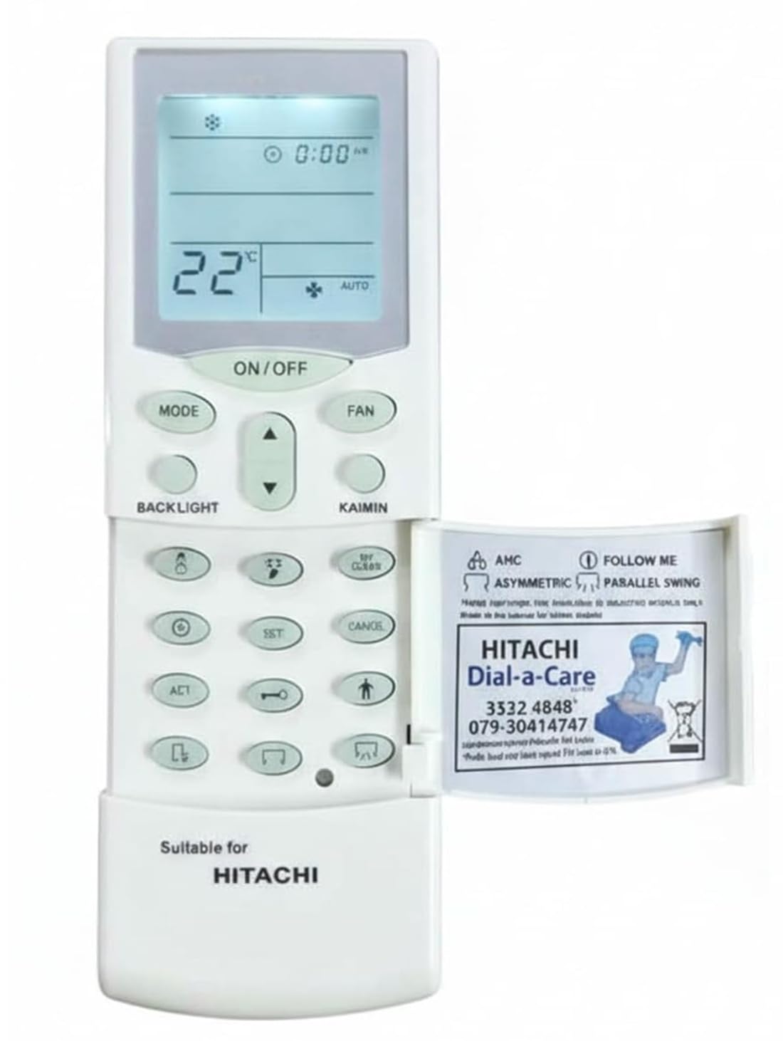 BSPS 5 Years Warranty AC Remote Compatible with Hitachi ac Remote Back Light Function, AC-59 (Suitable with Split & Window Ac 1.5 ton 2 ton 1 ton, with Remote Stand-image-2