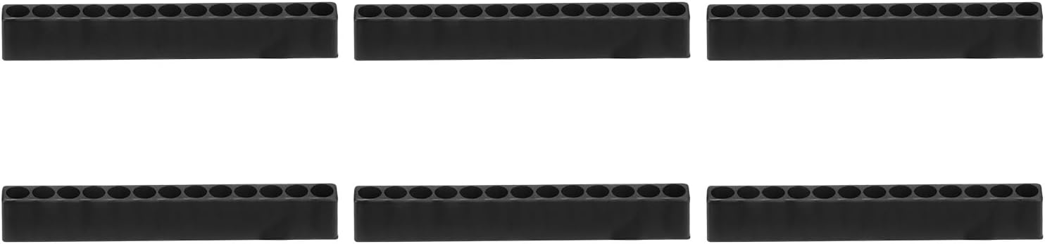 HARFINGTON 6pcs Plastic Hex Shank Screwdriver Bit Holder Organizer 13 Holes 1/4 Inch Plastic Drill Bits Storage Case for Any 1/4" Hex Shank Metal Driver Bits Use, Black