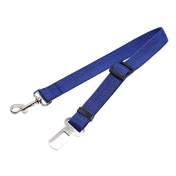 CALANDIS Adjustable Pet Cat Dog Car Seat Belt Nylon Leash for Pet Dog Cat Blue