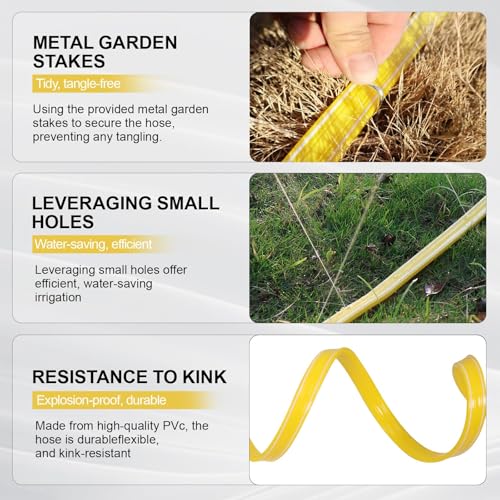 Holldoor 3-Pack Sprinkler Soaker Hose 25 ft (75 ft Total) – Flexible Sprinkler & Drip Irrigation System for Lawn, Garden & Yard Watering, Heavy-Duty, Leak-Proof & Easy to Use - Thumbnail 2