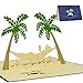 Produktbild LIN17253, POP UP Karte, 3D Grußkarten, Glückwunsch Reise Urlaub Ruhestand Gute Besserung Palmen Hängematte, N121