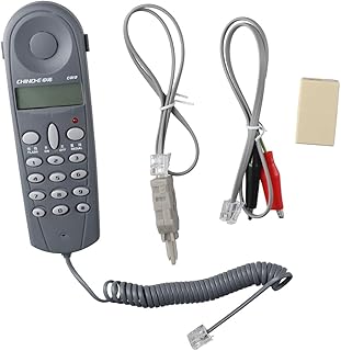 SHUATI Butt Test Tester Corded Electric Equipment C019 Wired Network Cable Tester with Connectors and Joiner Blue Telephone Phone Line Lineman Tool