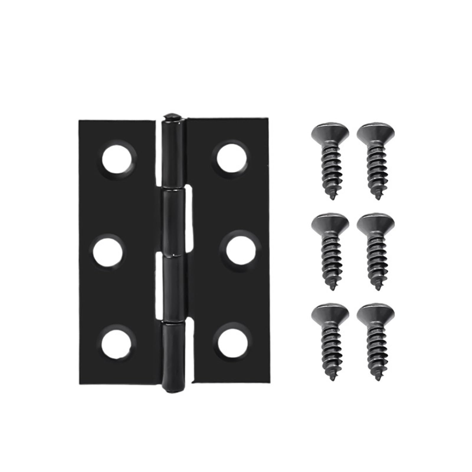 Wonjoxel One Color Stainless Steel Folding Hinge 20Pcs Black Door Hinges Stainless Steel Butt With Screws Cabinet Drawer Furniture Mounting Plate Flat Fixing Brackets