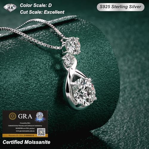 Moissanite Diamond Necklace 1-3 ct – Romantic Gift for Her, Jewelry for Women & Girlfriend, Wedding Gift for Wife, Birthday & Mother's Day Jewelry3