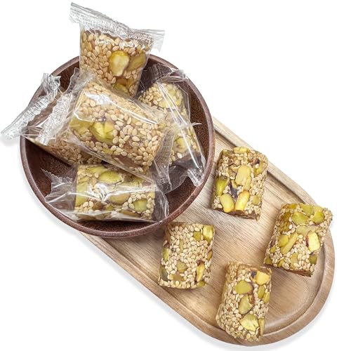 Image of NY Spice Shop Malban Araysseh with Sesame and Pistachios - 1 Pound Traditional Middle Eastern Nougat Candy with Chewy Malban Roasted Pistachios & Sesame Seeds - Individually Wrapped Mediterranean Sweet Treat
