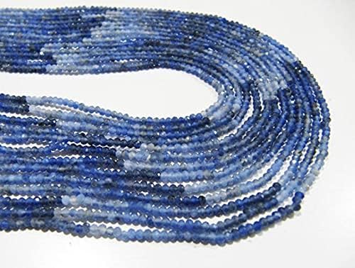 Perles sodalite bleues 2 mm véritables facettées pour création de bijoux DIY - 3