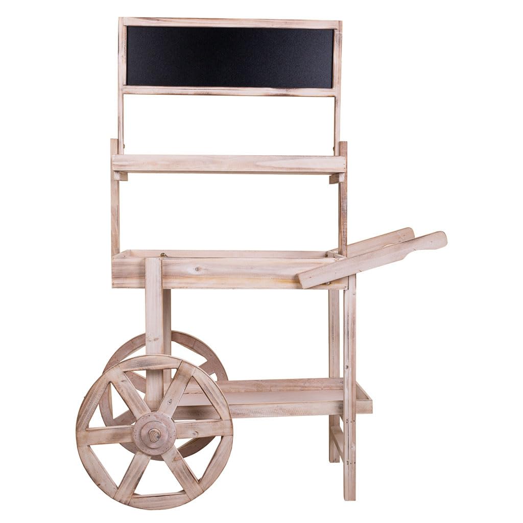 WANDERLUST DECO Carro Expositor de Madera Blanco 95x51x128