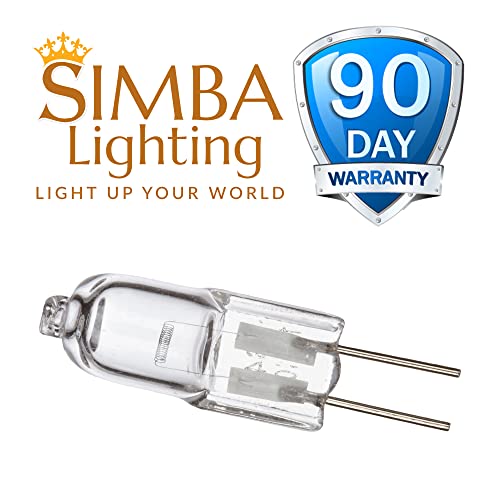 Simba Lighting Halogen G4 T3 10 Watt 120Lm Bi-Pin Bulb 12 Volt A/C Or D/C For Accent Lights, Under Cabinet Puck Light, Chandeliers, Track Lighting, 10W 12V 2 Pin Jc Warm White 2700K Dimmable, 5-Pack #TOP6