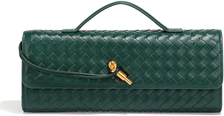 LMKIDS Woven Evening Bag Clutch Purses For Women, Woven Leather Crossbody Bag Purse For Women Shoulder Handbag Cute Satchels