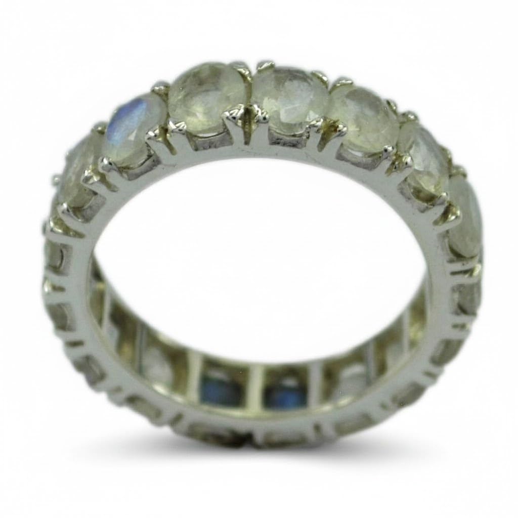 55Carat Choose Your Color Natural Gemstone Sterling Silver Band Ring Birthstone Friendship Love Size 5-13