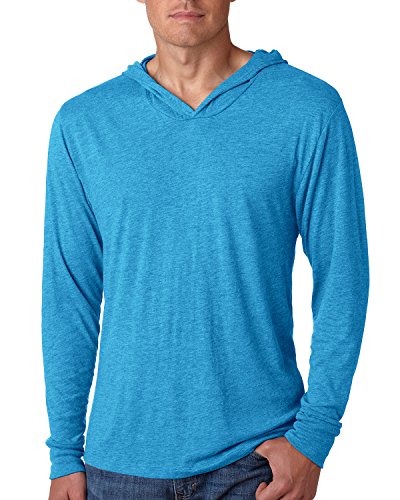 Next Level Adult Triblend Long-Sleeve Hoody L Vin Turquoise