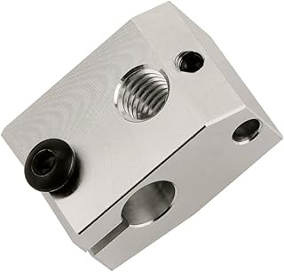 POLISI3D 1-Pack Upgrade Mini Plated Copper Heater Block Compatible with Prusa Mini Mini+ 3D Printer Titan Aero Extruder V6 Pt100 Sensor Cartridge Hotend