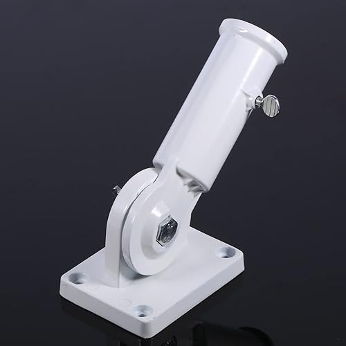 Miniatura 3 de Soporte de pared ajustable, soporte de soporte de 1 pulgada, base de manga de viento con soporte de tornillos, poste de bandera delgado de acero