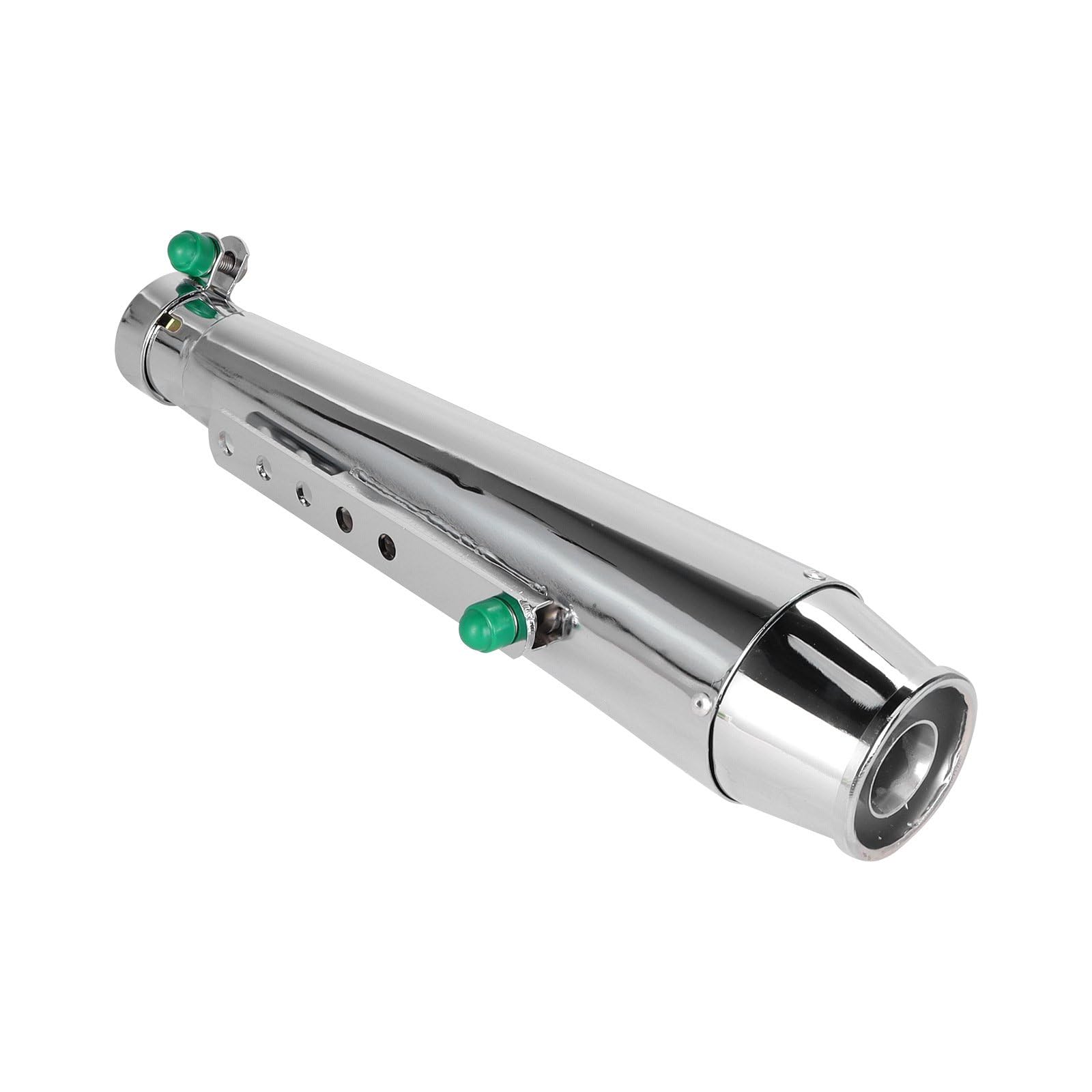 Stainless Steel Exhaust Muffler Noise Reduction Motorbike Exhaust Pipe Rust Resistant Motorcycle Muffler, Style D Chrome-picture-30