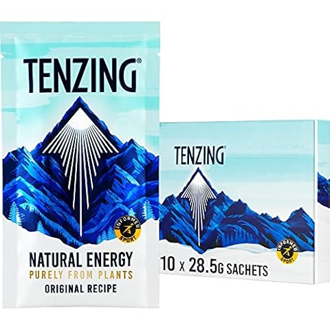 TENZING Natural Energy - On The Go Powder Sachets - Plant Based, Vegan, Gluten Free, Non Carbonated Drink - Original Recipe, 28.5g (Pack of 10 Sachets) Cover