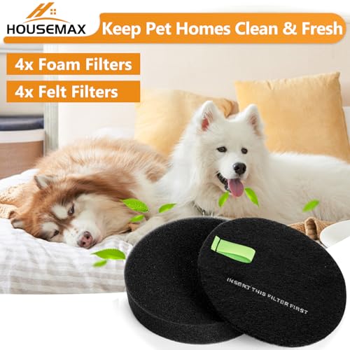 Image of HOUSEMAX 4 Pack 3774F Filters Replacement Compatible with Bissell 3774F 39883 3418 3415 3402 3404 3774 3774G 3775 3409 Pet Hair Eraser & PowerLifte Upright Vacuums, Replace Parts 1635630 & 1635629