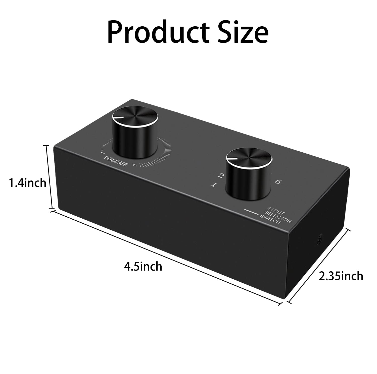 Commutatore audio, commutatore audio stereo RCA, Plug & Play, compatibile con TV, lettore Blu-ray, lettore DVD, CD, amplificatore, altoparlante (switch audio da 3,5 mm 6 in 1out)