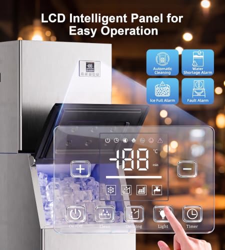 Image of UTHFY Commercial Ice Maker Machine 450Lbs /24H with 250Lbs Storage, Self-Cleaning Mode, Split Commercial Ice Maker, Ice Ready in 7-15 min, Stainless Steel Ice Maker for Bars /Cafes /Restaurants