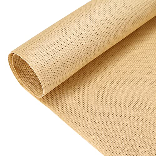 Caydo 39 By 25.6 Inch Aida Cloth 14 Count Big Size Cross Stitch Fabric For Handmade Crafts And Needlework (Khaki) #TOP10
