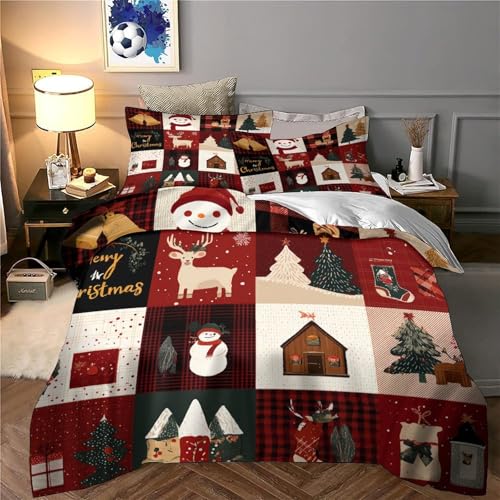 Housse de couette microfibre anti-acarien super douce Noël 140x200