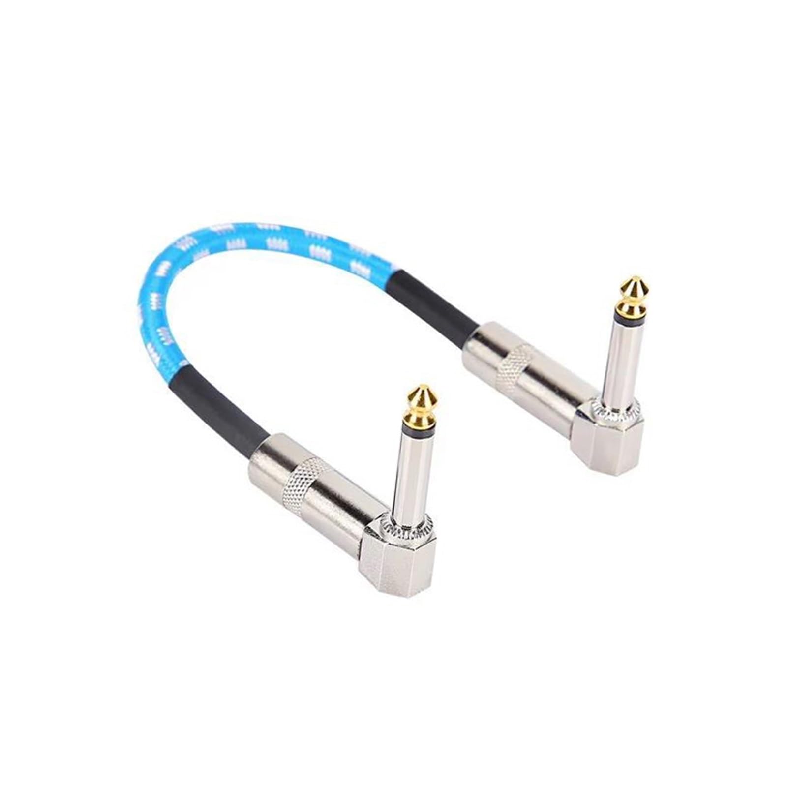 Cable de conexión para pedal de efectos de guitarra con conector jack de 6,35mm de 15cm trenzado 5