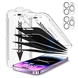 EZ-GLAZ- 4 Pack for iPhone 14 Pro Max Privacy Screen Protector[6.7"] With 2 Pack Camera Lens Protector, [Drop Protection] 9H Hardness Full Coverage Anti-Spy Tempered Glass Film, Easy to install
