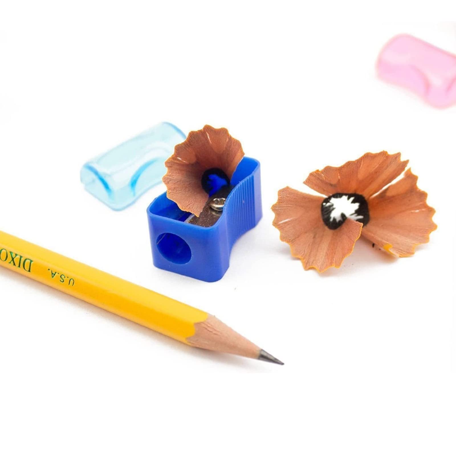 Lot De 4 Taille-crayons Avec Boîte - 4 Couleurs - Double Trou - Pour Enfants Et Bureau