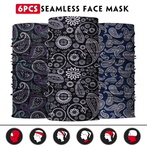 Image of Neck Gaiter for Men Women Headwear Bandana Head Wrap Face Scarf Mask Cover Warmer Balaclava-Seamless & Versatile