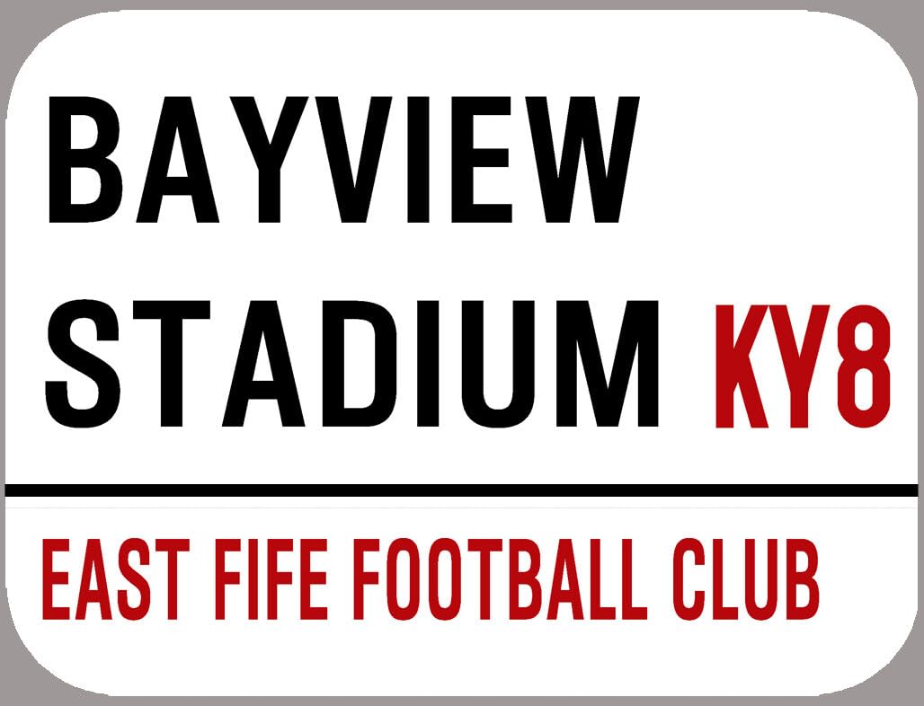 East Fife Metal Street Sign Bayview Stadium Decoration Props Plaque 8X12 Inch