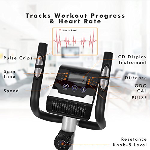 ncient Elliptical Machine Eliptical Exercise Machine for Home Use Elliptical Trainer Indoor Workout Fitness Machine Magnetic Smooth Quiet Driven Pulse Rate Grips (Black) - Thumbnail 5