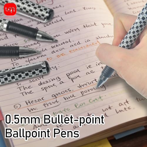 8 bolígrafos de tinta negra gel 0.5mm rápido secado miniatura 5
