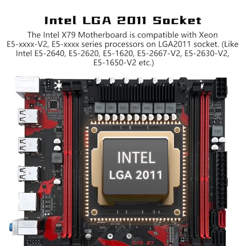 Image of X79 S7 Gaming Motherboard for Intel LGA 2011 Socket Xeon E5 Series CPUs, Support DDR3 RAM Max 256GB, NGFF /NVME M.2, SATA 3.0, PC Computer Server Mainboard