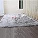 Produktbild HY Shaggy Lammfell-Teppich,Flauschiger Kunstfell Schaffell Lammfellimitat Carpet Faux Bettvorleger Fell Sofa Matte für Wohnzimmer, Schlafzimmmer, Kinderzimmer, Esszimmer (Grau, 80 x 180cm)